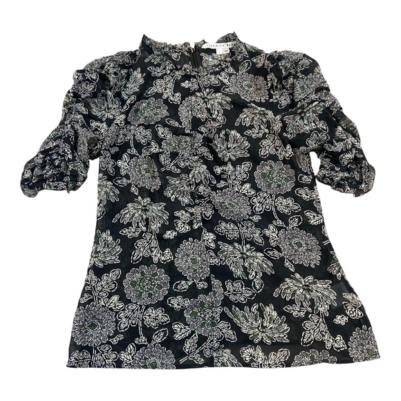 Veronica Beard 100% Silk Natuka Floral Blouse Top Sz 4 - Picture 3 of 6
